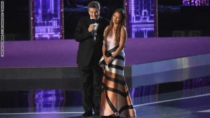 ATLANTIC CITY, NJ - SEPTEMBER 13:  Executive Chairman and CEO for Miss America Sam Haskell III and Vanessa Williams speak onstage during the 2016 Miss America Competition at Boardwalk Hall Arena on September 13, 2015 in Atlantic City, New Jersey.  (Photo by Michael Loccisano/Getty Images for dcp)